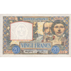 F 12-20 - 04/12/1941 - 20 francs - Science et Travail - Série R.6714 - Etat : TTB