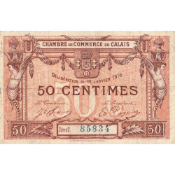 Calais - Pirot 36-28 - 50 centimes - Série C - 14/01/1916 (1917) - Etat : TB