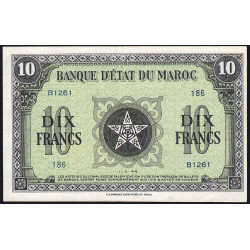 Maroc - Pick 25_3 - 10 francs - Série B1261 - 01/03/1944 - Etat : SUP+