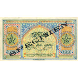 Maroc - Pick 27_1s - 100 francs - Série A1 - 01/05/1943 - Spécimen - Etat : SUP