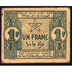 Maroc - Pick 42 - 1 franc - 06/04/1944 - Etat : TTB