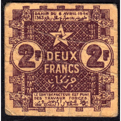 Maroc - Pick 43 - 2 francs - 06/04/1944 - Etat : TB+