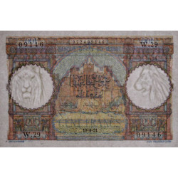 Maroc - Pick 45 - 100 francs - Série W.29 (billet de remplacement) - 19/04/1951 - Etat : SPL