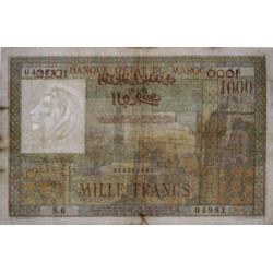 Maroc - Pick 47_1 - 1'000 francs - Série S.6 - 18/01/1952 - Etat : TTB