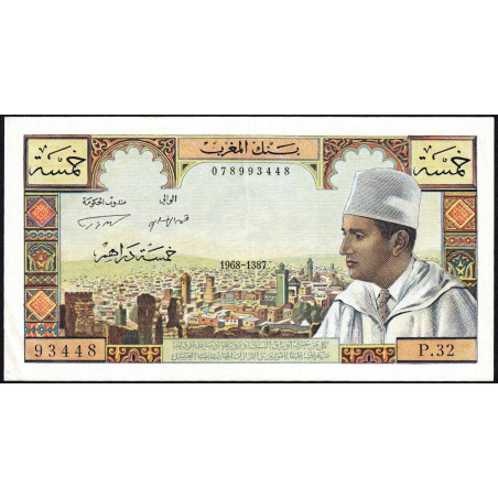 Maroc - Pick 53e - 5 dirhams - Série P.32 - 1968 - Etat : SUP