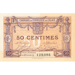 Calais - Pirot 36-33 - 50 centimes - Série A - Remplacement 5e émission (1919) - Etat : SUP+