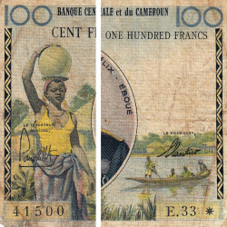 Cameroun - Afrique Equatoriale - Pick 2 - 100 francs - Série E.33 - 1961 - Etat : AB