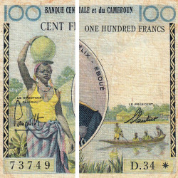 Cameroun - Afrique Equatoriale - Pick 2 - 100 francs - Série D.34 - 1961 - Etat : B+