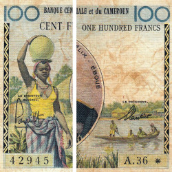 Cameroun - Afrique Equatoriale - Pick 2 - 100 francs - Série A.36 - 1961 - Etat : B+