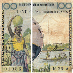Cameroun - Afrique Equatoriale - Pick 2 - 100 francs - Série K.36 - 1961 - Etat : B