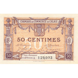 Calais - Pirot 36-33 - 50 centimes - Série A - Remplacement 5e émission (1919) - Etat : SPL