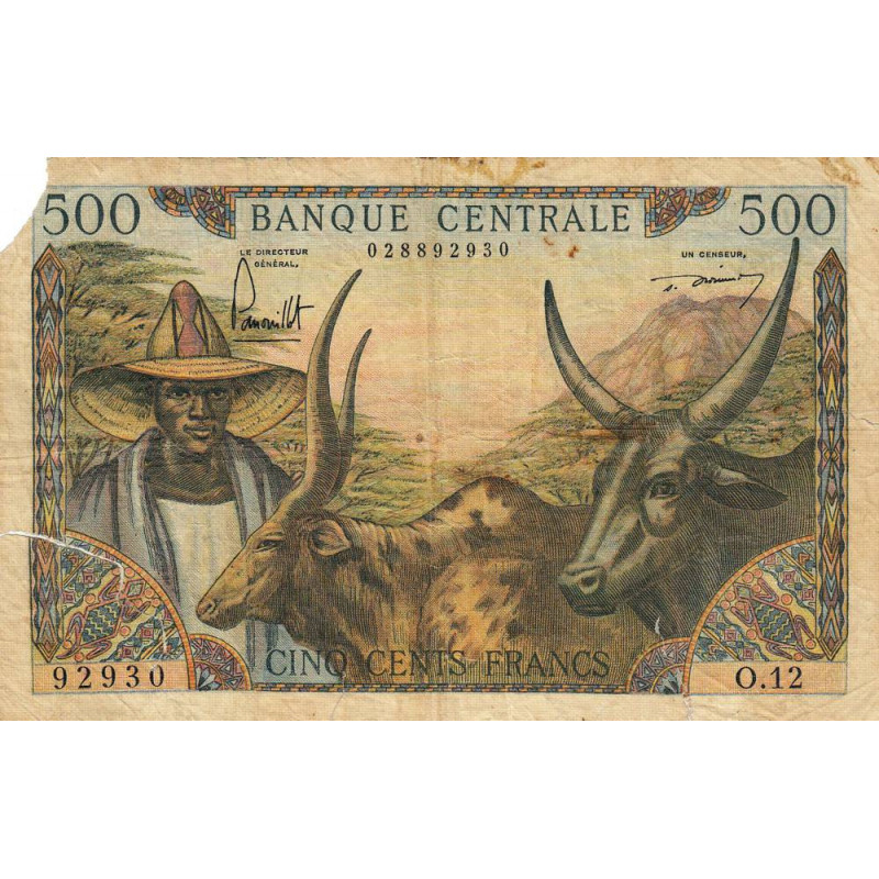 Cameroun - Pick 11_2 - 500 francs - Série O.12 - 1962 - Etat : AB