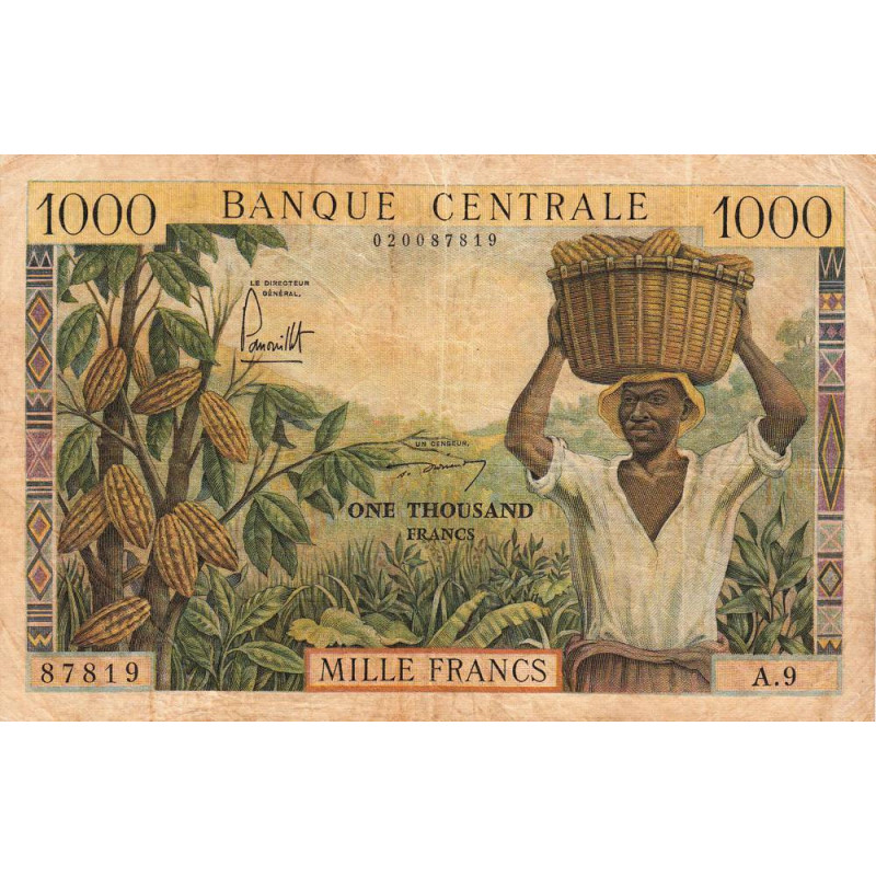 Cameroun - Pick 12a - 1'000 francs - Série A.9 - 1962 - Etat : TB-