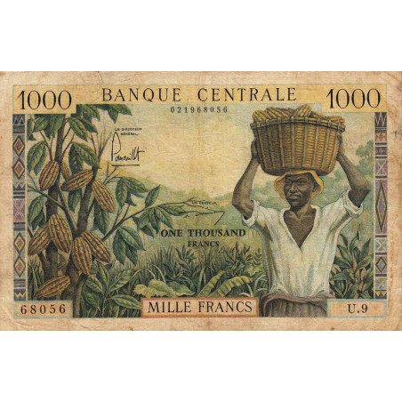 Cameroun - Pick 12a - 1'000 francs - Série U.9 - 1962 - Etat : B+