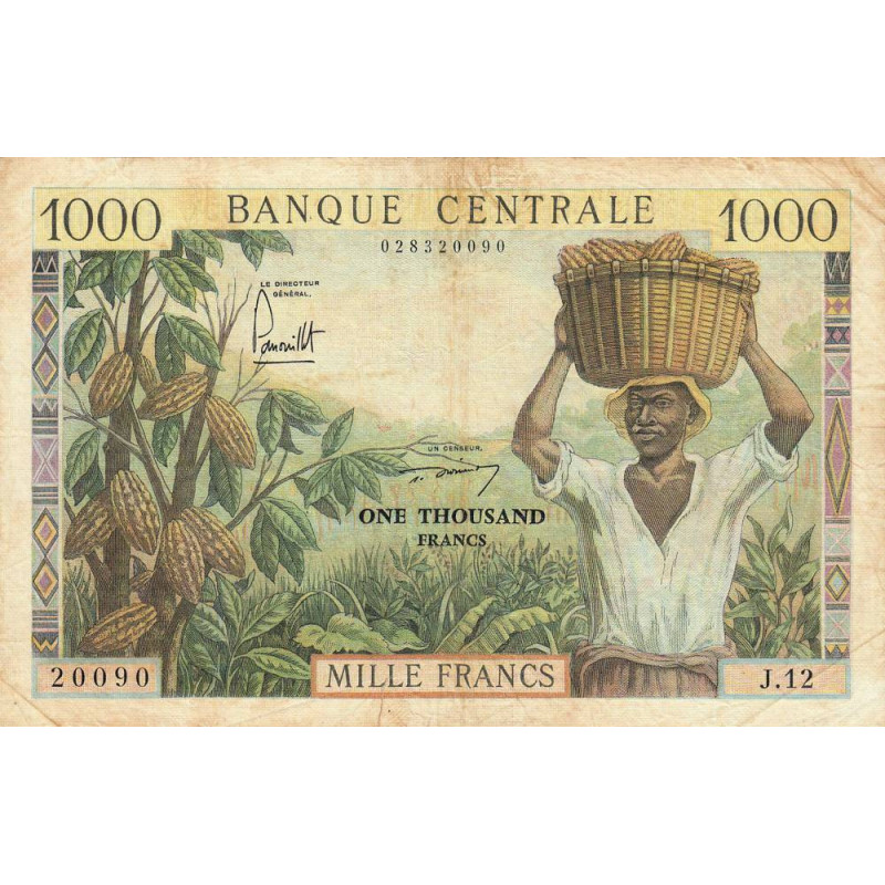 Cameroun - Pick 12b - 1'000 francs - Série J.12 - 1962 - Etat : TB