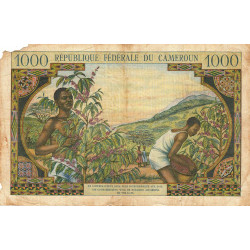 Cameroun - Pick 12b - 1'000 francs - Série D.13 - 1962 - Etat : AB à B-