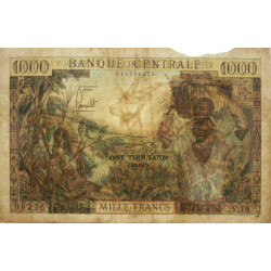 Cameroun - Pick 12b - 1'000 francs - Série Y.18 - 1962 - Etat : AB à B-