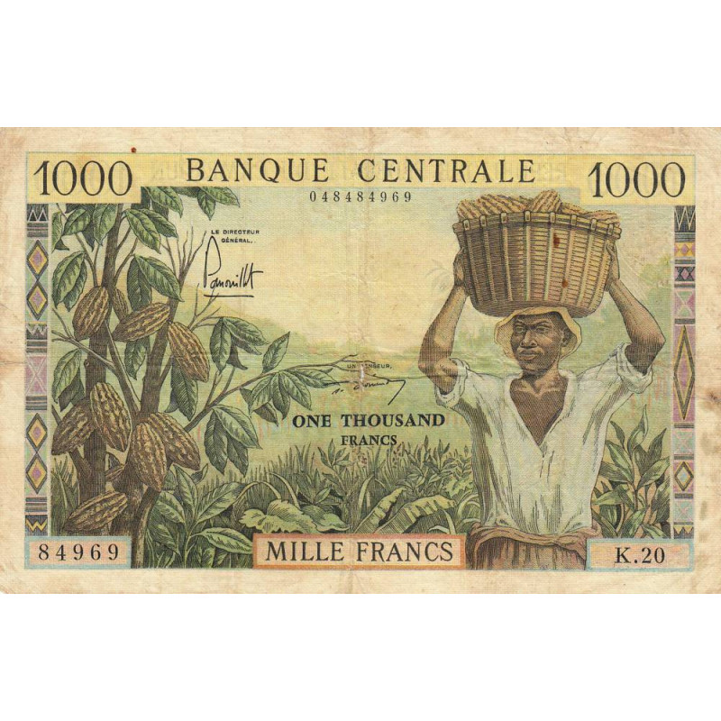 Cameroun - Pick 12b - 1'000 francs - Série K.20 - 1962 - Etat : TB