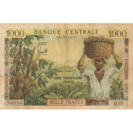 Cameroun - Pick 12b - 1'000 francs - Série Q.22 - 1962 - Etat : TB