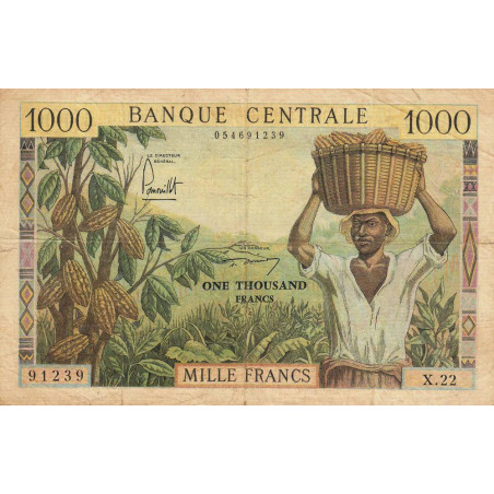 Cameroun - Pick 12b - 1'000 francs - Série X.22 - 1962 - Etat : TB