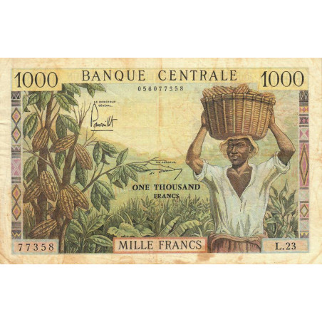 Cameroun - Pick 12b - 1'000 francs - Série L.23 - 1962 - Etat : TB+