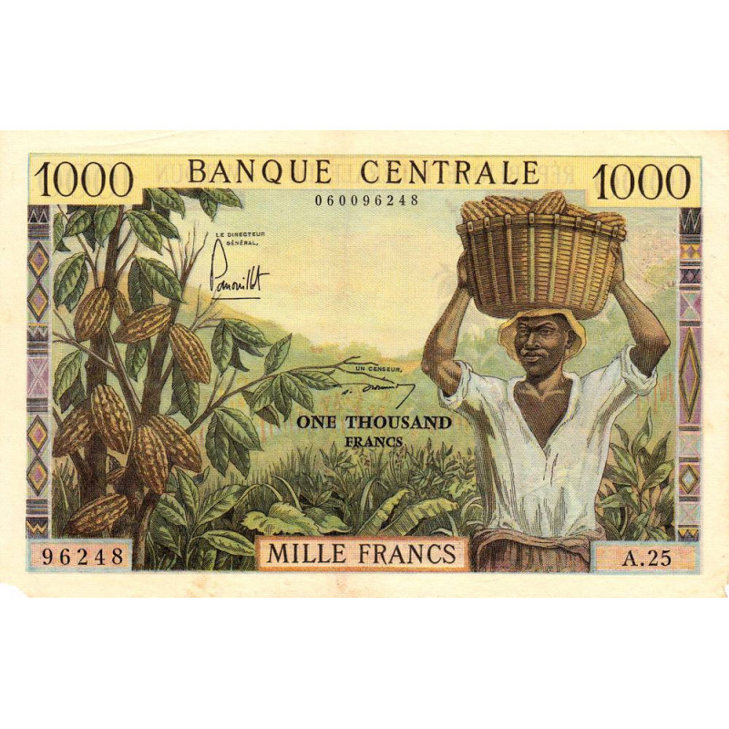 Cameroun - Pick 12b - 1'000 francs - Série A.25 - 1962 - Etat : TTB+