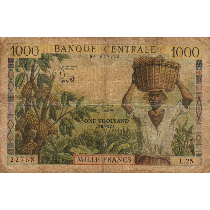 Cameroun - Pick 12b - 1'000 francs - Série L.25 - 1962 - Etat : AB