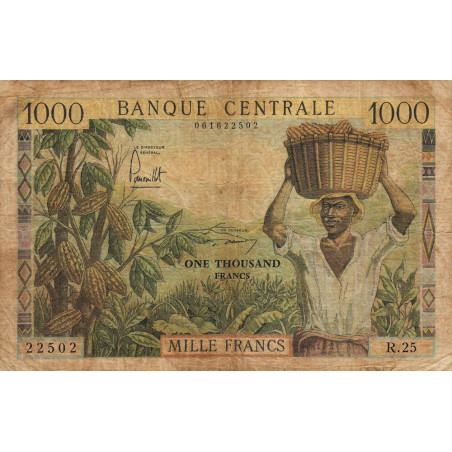 Cameroun - Pick 12b - 1'000 francs - Série R.25 - 1962 - Etat : B-
