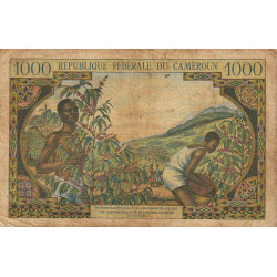 Cameroun - Pick 12b - 1'000 francs - Série R.25 - 1962 - Etat : B-