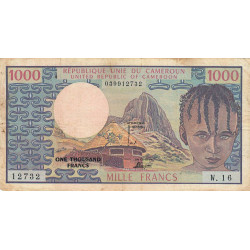 Cameroun - Pick 16b - 1'000 francs - Série W.16 (remplacement) - 1978 - Etat : TB