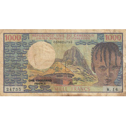Cameroun - Pick 16b - 1'000 francs - Série W.16 (remplacement) - 1978 - Etat : B+ à TB-