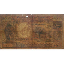 Cameroun - Pick 17c_1 - 5'000 francs - Série J.3 - 1978 - Etat : B-