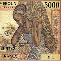 Cameroun - Pick 22_1a - 5'000 francs - Série X.1 - 1984 - Etat : TB