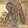 Cameroun - Pick 22_1a - 5'000 francs - Série X.1 - 1984 - Etat : TB