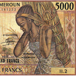 Cameroun - Pick 22_1a - 5'000 francs - Série B.2 - 1984 - Etat : TB