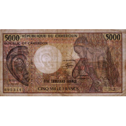 Cameroun - Pick 22_1a - 5'000 francs - Série D.2 - 1984 - Etat : TB