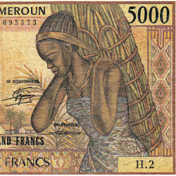 Cameroun - Pick 22_1a - 5'000 francs - Série H.2 - 1984 - Etat : TB-