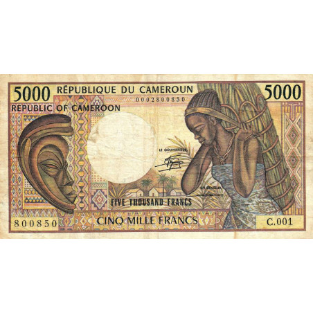 Cameroun - Pick 22_1b - 5'000 francs - Série C.001 - 1985 - Etat : TB-