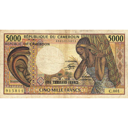 Cameroun - Pick 22_1b - 5'000 francs - Série C.001 - 1985 - Etat : TB-