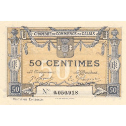 Calais - Pirot 36-42 variété - 50 centimes - 8e émission (1920) - Etat : SUP+