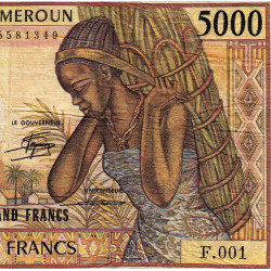 Cameroun - Pick 22_1b - 5'000 francs - Série F.001 - 1985 - Etat : TB-