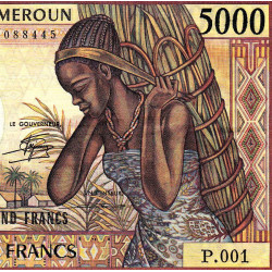 Cameroun - Pick 22_1b - 5'000 francs - Série P.001 - 1985 - Etat : SUP