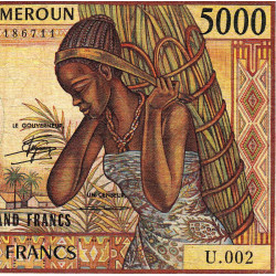 Cameroun - Pick 22_1b - 5'000 francs - Série U.002 - 1985 - Etat : TB-