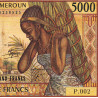 Cameroun - Pick 22_2 - 5'000 francs - Série P.002 - 1990 - Etat : TB-