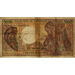 Cameroun - Pick 22_2 - 5'000 francs - Série P.002 - 1990 - Etat : TB-