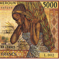 Cameroun - Pick 22_3 - 5'000 francs - Série L.002 - 1992 - Etat : TB-