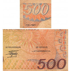 Cameroun - Pick 24a_3 - 500 francs - Série O.02 - 01/01/1987 - Etat : B+ à TB-