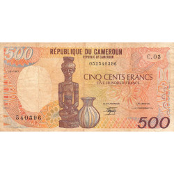 Cameroun - Pick 24a_3 - 500 francs - Série C.03 - 01/01/1987 - Etat : TB-