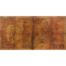 Cameroun - Pick 24a_4 - 500 francs - Série K.03 - 01/01/1988 - Etat : B+ à TB-