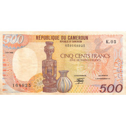 Cameroun - Pick 24a_4 - 500 francs - Série K.03 - 01/01/1988 - Etat : TTB-
